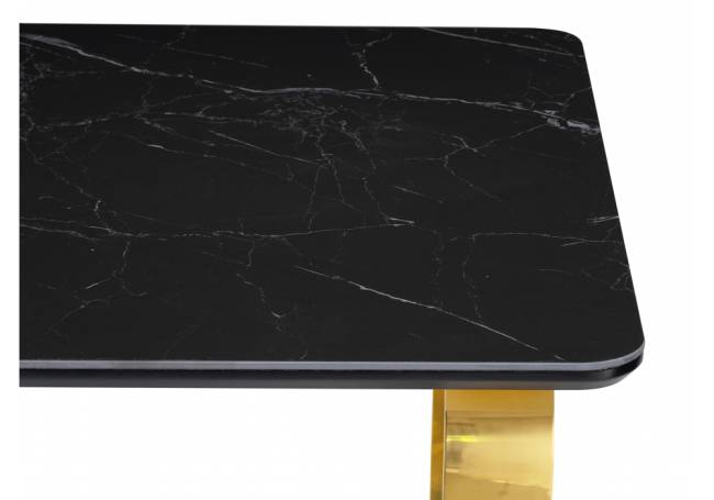 Керамический стол Селена 4 180х90 черный мрамор / золото