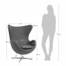 Кресло EGG STYLE CHAIR красный, натуральная кожа