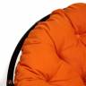 Кресло-качалка PAPASAN/ПАПАСАН w 23/01 B /с подушкой/ 115х78х104 см, Antique brown (античный черно-коричневый), ткань Оранжевый, С 23