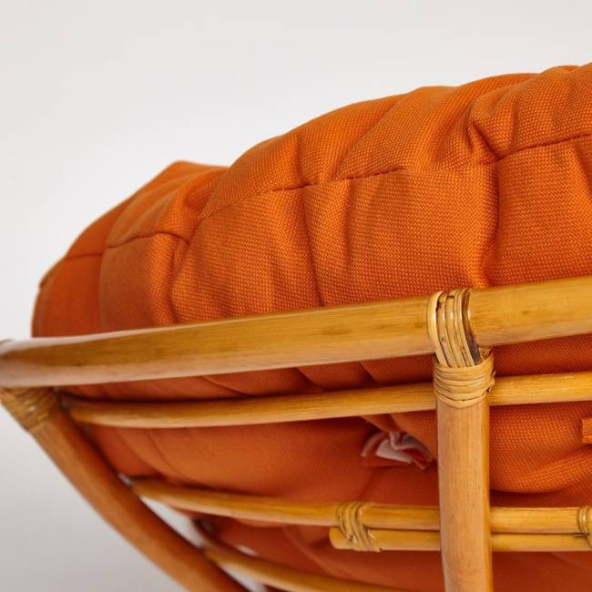 Кресло-качалка PAPASAN/ПАПАСАН w 23/01 B /с подушкой/ 115х78х104 см, Honey (мед), ткань Оранжевый, С 23 Honey (мед)