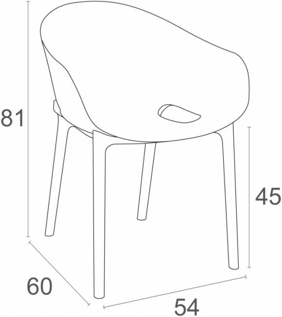 Кресло пластиковое Sky Pro черный 540х600х810 мм