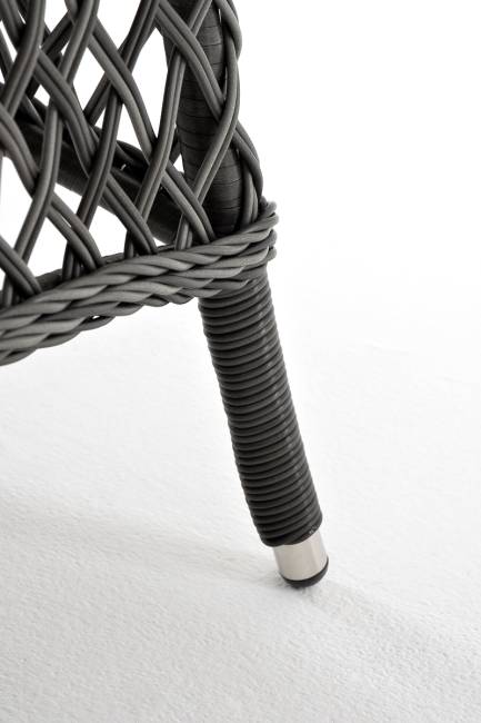 "Эспрессо" плетеный круглый стол, диаметр 118 см, цвет графит