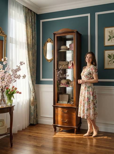 Шкаф-витрина Джульетта, орех Л