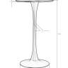 Стол барный MIA BAR, белая столешница, белое основание