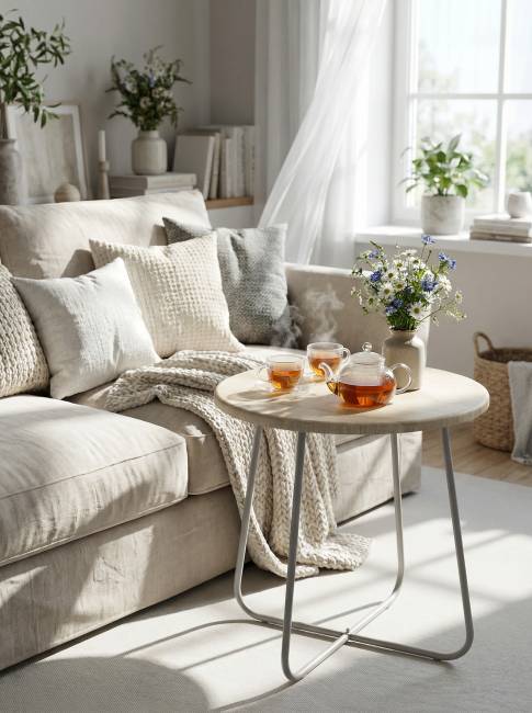 Стол журнальный BeautyStyle 14 дуб сонома/металлик