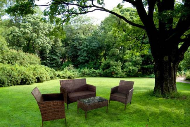 Кофейный комплект из искуственного ротанга "San Marino" коричневый