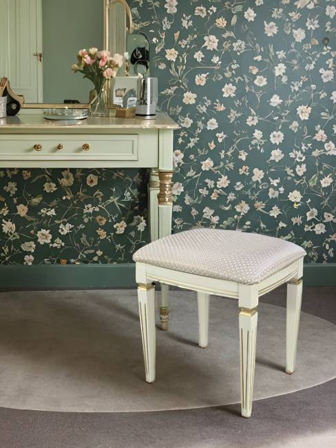 Банкетка Васко В 107Н слоновая кость/золото, Атина ваниль