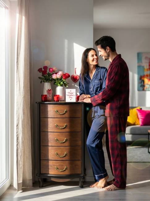 Комод Джульетта узкий 5 ящ., орех Л