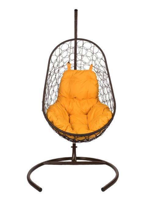 Кресло подвесное Easy Brown оранжевая подушка