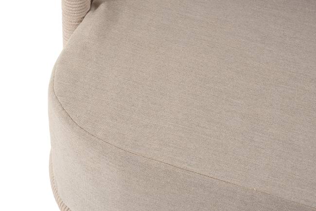 "Верона" диван 3-местный плетеный из роупа, каркас алюминий белый муар, роуп бежевый круглый, ткань бежевая 052 "Верона" диван 3-местный плетеный из роупа, каркас алюминий белый муар, роуп бежевый круглый, ткань бежевая 052