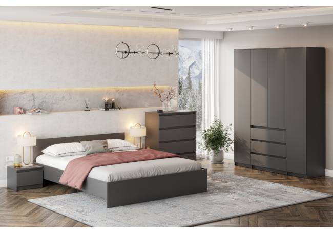 Сибити четырехстворчатый графит серый