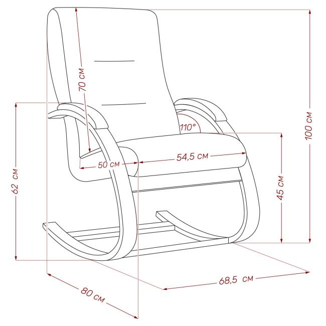 Кресло-качалка Leset Милано Венге V39 оранжевый Кресло-качалка Leset Милано Венге V39 оранжевый