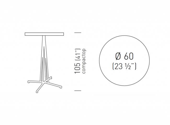 Cтол барный Bristol Ø600х1050 мм