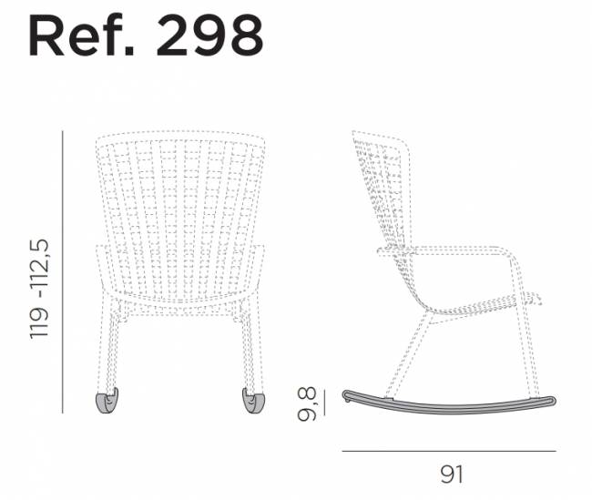 Комплект полозьев для кресла-качалки Kit Folio Rocking табак 910х97х98 мм Комплект полозьев для кресла-качалки Kit Folio Rocking табак 910х97х98 мм