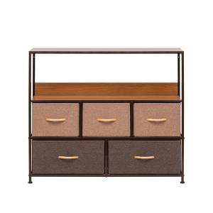 Комод Leset Локи 5 ящиков с полкой Коричневый Бежевый, светло-коричневый, темно-коричневый