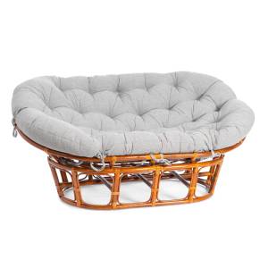 Диван MAMASAN/МАМАСАН 23/02 W /с подушкой/ 169х102х80 см, Cognac (коньяк), матрац 182х119 см, ткань серо-бежевая 3М 16/2 Cognac (коньяк)