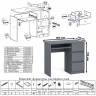 Стол компьютерный три ящика Мори МС-6 правый цвет графит
