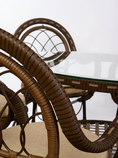 Комплект из искусственного ротанга Java (Ява)-6 (цвет: Орех)