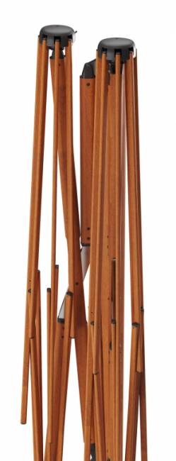 Зонт профессиональный двухкупольный 2.9х6 м Galaxia Dual V Timber имитация ироко, слоновая кость 2900х6000 мм