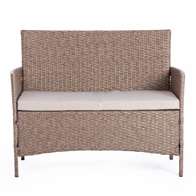 Лаундж сет [диван+2кресла+столик+подушки] (мод.210013 А) пластиковый ротанг, 107х60х83см/60х60х83см/79,5х45,5х34см, серый, ткань DB-11 светло-серый серый, ткань: DB-11 светло-серый пластиковый ротанг