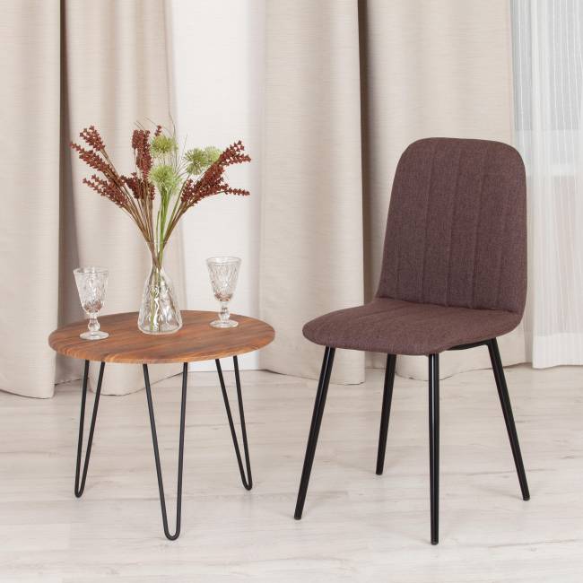 Стул Arc/Арк (1шт.в упаковке) ткань/металл, 46х52х88см, коричневый 01/черный коричневый ткань/металл