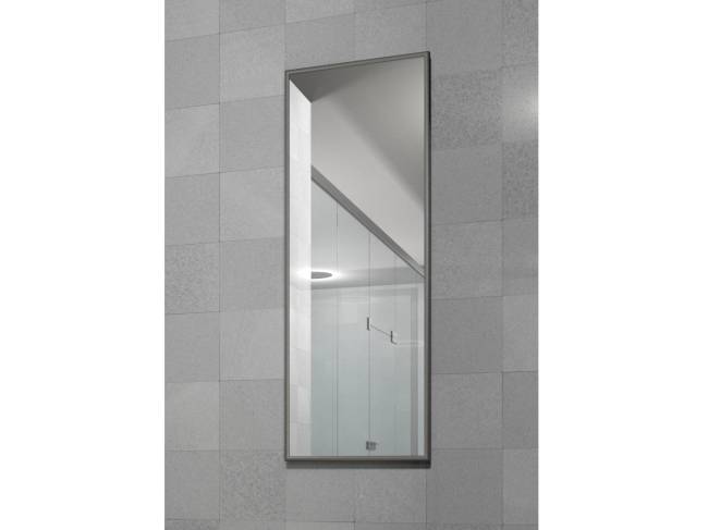 Зеркало настенное в раме Сельетта-6, матовое серебро 110 см х 40 см