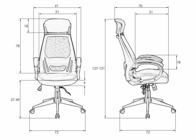 Офисное кресло для руководителей DOBRIN STEVEN WHITE, белый пластик, чёрная ткань