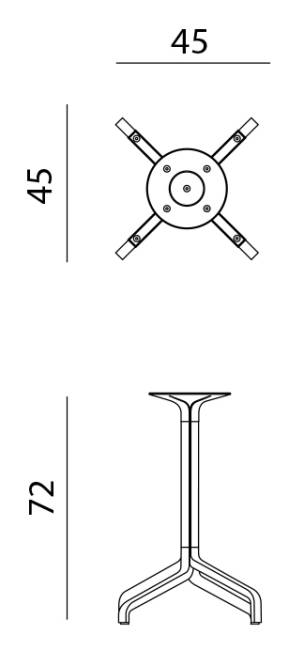 Подстолье металлическое Frasca Mini Fix тортора 450х450х720 мм Подстолье металлическое Frasca Mini Fix тортора 450х450х720 мм