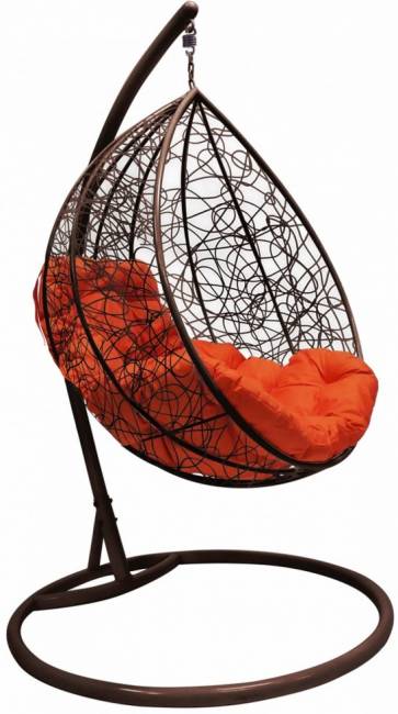 Подвесное кресло кокон «капля ротанг» коричневый Подвесное кресло кокон «капля ротанг» коричневый