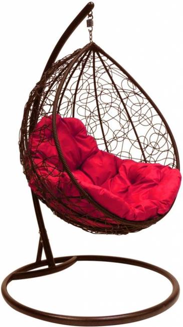 Подвесное кресло кокон «капля ротанг» коричневый Подвесное кресло кокон «капля ротанг» коричневый