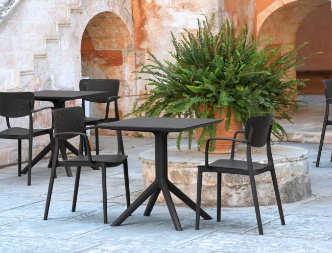 Стол пластиковый Sky Table 70 черный 700х700х740 мм Стол пластиковый Sky Table 70 черный 700х700х740 мм