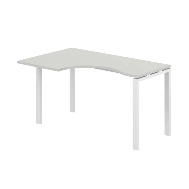 SG.231.SH.63.WH.L / Стол эргономичный 1400х900х750 левый МК60х30 / профиль: 60х30 белый; столешница: серый бархат