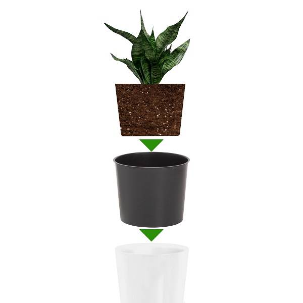 Кашпо для цветов TUBUS SLIM SHINE DTUS300S-S449 белый 2 предмета 15 и 27 л