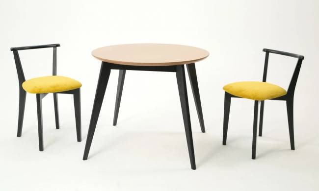 Стол Сканди К 90 чёрное дерево/натур