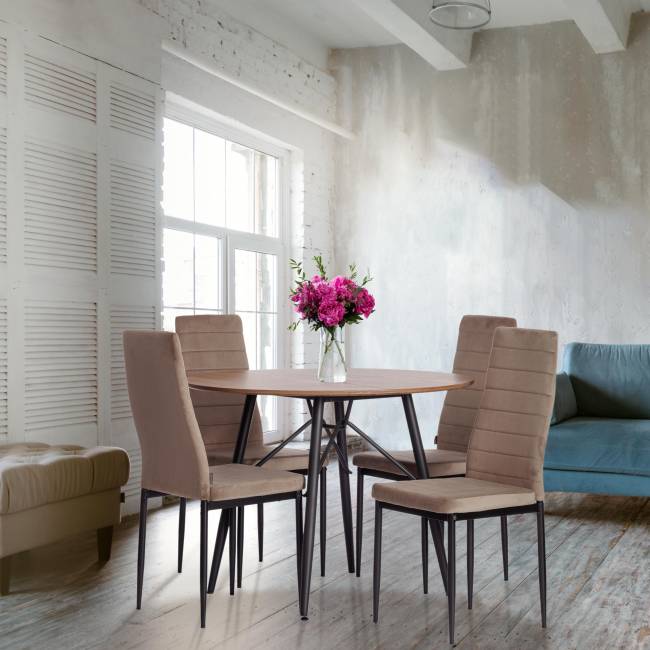 Стул Easy (mod. JSC02-1) / 1 шт. в упаковке металл, флок, 41 х 52 х 96 см, Beige (бежевый) HLR8 / черный бежевый металл, флок Стул Easy (mod. JSC02-1) / 1 шт. в упаковке металл, флок, 41 х 52 х 96 см, Beige (бежевый) HLR8 / черный бежевый металл, флок