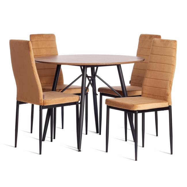 Стул Изи/Easy (мод.JSC02-1)/1 шт. в упаковке металл, флок, 41х52х96см, золотисто - коричневый HLR12/черный коричневый металл, флок