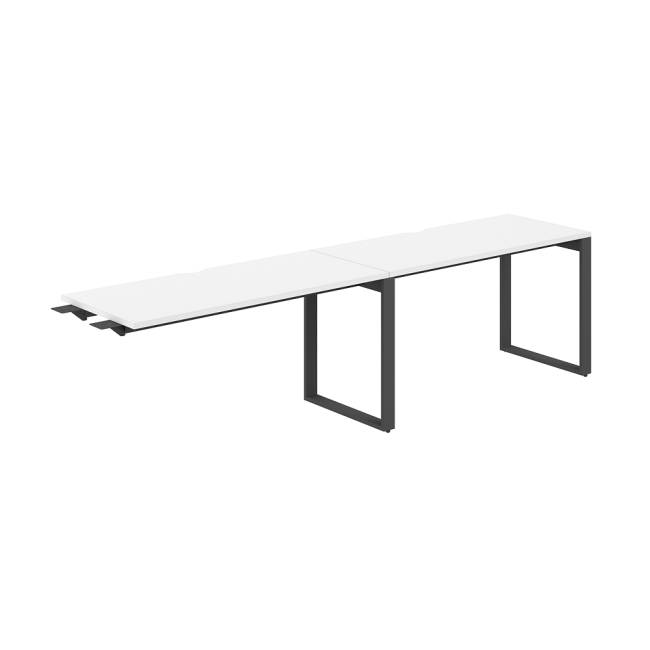 AG.192.WH.V.72.AN / Рабочая станция комбо s-b-s 2800х600х750 / профиль О-образный: 70х20 антрацит; столешница с вырезом; столешница: белый