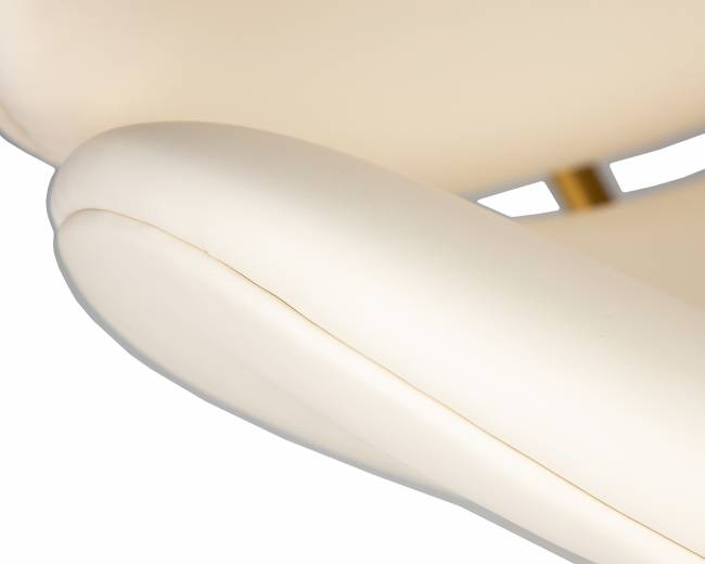 Кресло дизайнерское DOBRIN EMILY, белый винил YP17, золотое основание