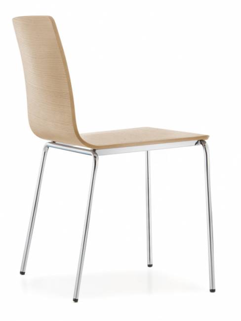 Стул деревянный Inga хромированный, беленый дуб 505х520х800 мм