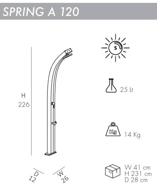 Душ солнечный Spring A 120 120х260х2260 мм