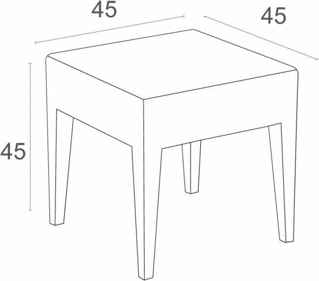 Столик плетеный для шезлонга GT 1009 белый 450х450х450 мм Столик плетеный для шезлонга GT 1009 белый 450х450х450 мм