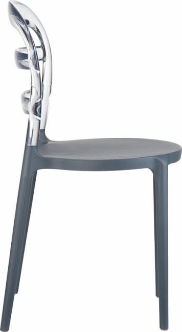 Стул пластиковый Miss Bibi темно-серый, прозрачный 420х500х850 мм Стул пластиковый Miss Bibi темно-серый, прозрачный 420х500х850 мм