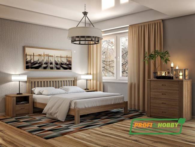 Кровать Rino 1600 х 2000 дуб, без покраски