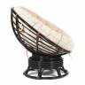 Кресло-качалка PAPASAN/ПАПАСАН w 23/01 B /с подушкой/ 115х78х104 см, Antique brown (античный черно-коричневый), ткань Старт