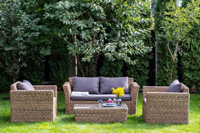 "Капучино" кресло из искусственного ротанга (гиацинт), цвет соломенный