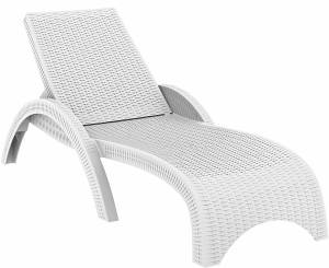 Шезлонг пластиковый GS 1009 (Fiji) белый 1870x730x340 мм
