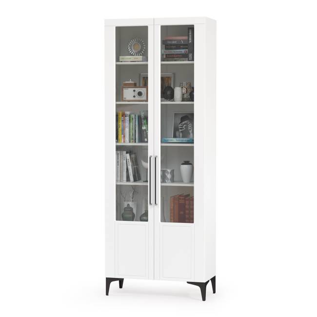 Стенка для гостиной с ТВ-тумбой Валенсия № 68 цвет белый шагрень