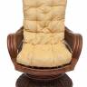 Кресло-качалка "ANDREA Relax Medium" /с подушкой/ 74х82х100 см, Pecan Washed (античн. орех), Ткань рубчик, цвет кремовый
