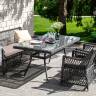 "Катания" обеденная группа плетеная на 4 персоны, цвет графит