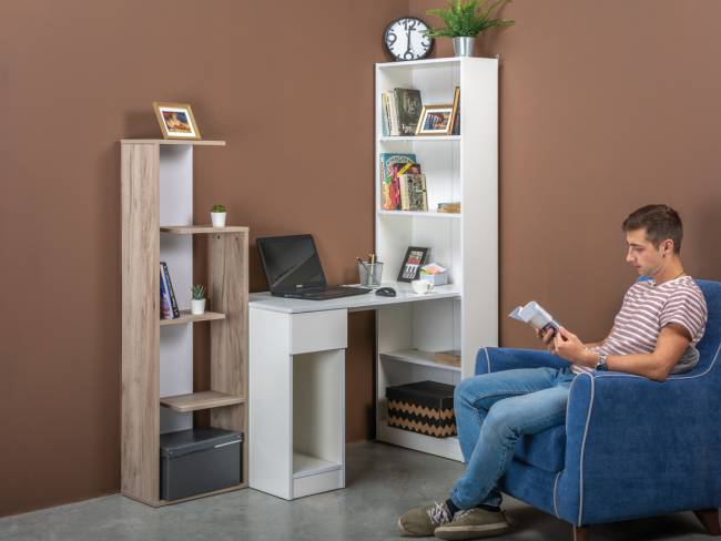 Компьютерный стол со шкафом комбинированным Лайт 10.01 цвет белый гладкий Компьютерный стол со шкафом комбинированным Лайт 10.01 цвет белый гладкий